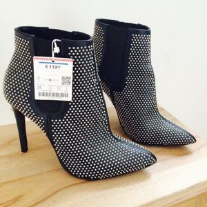 ZARA HIGH HEEL STUDDED BOOTIES